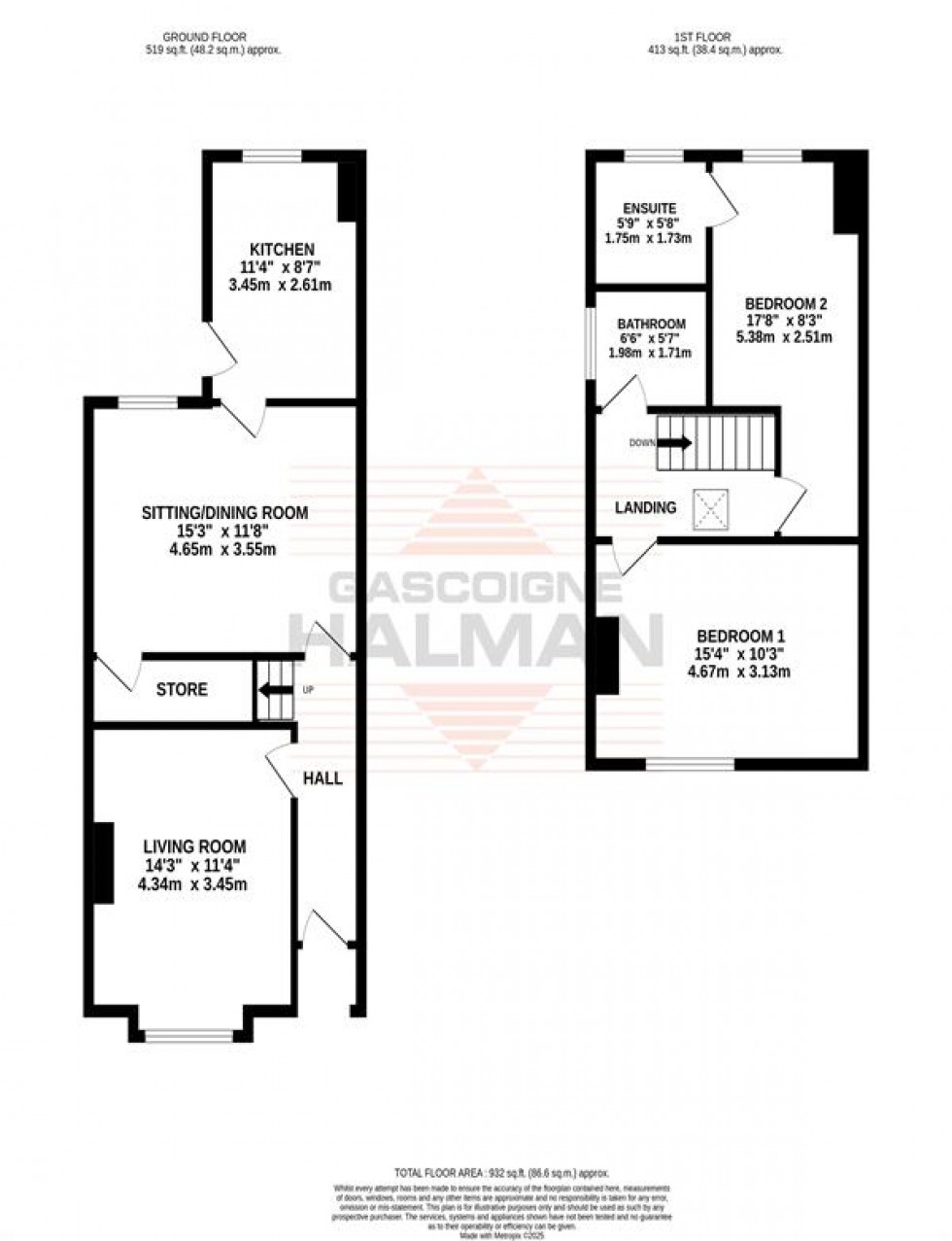Floorplan for Old Hall Road, Sale