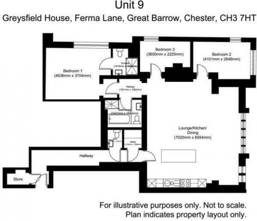 Floorplan for Ferma Lane, Great Barrow, CH3