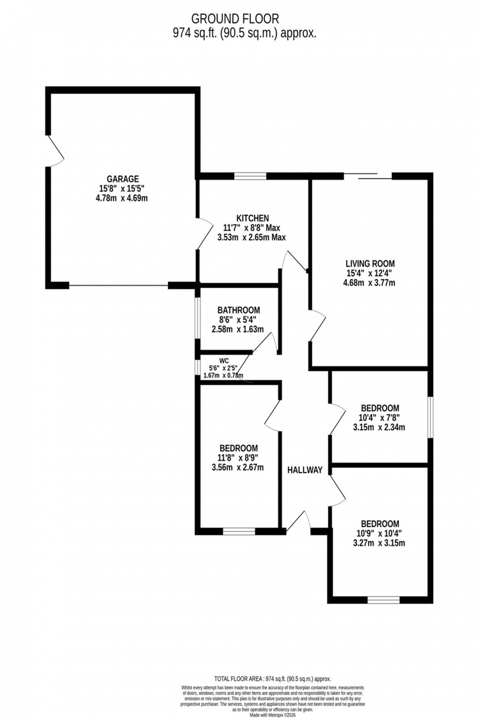 Floorplan for Glenfield Drive, Poynton, SK12