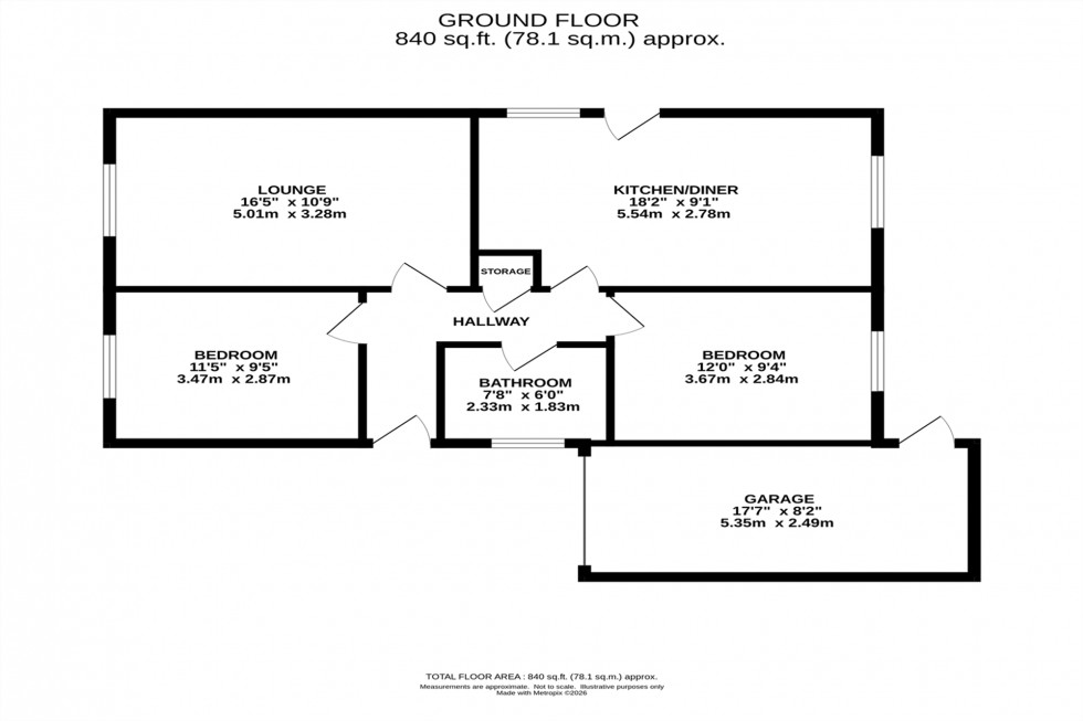 Floorplan for Fowey Close, Macclesfield, SK10
