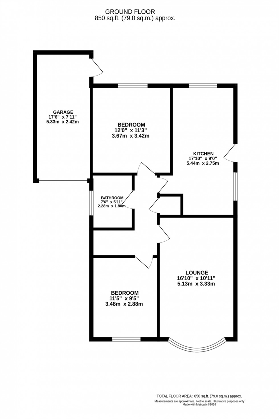 Floorplan for Lanreath Close, Macclesfield, SK10
