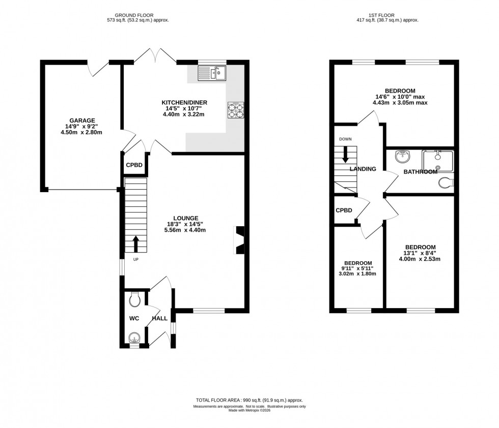 Floorplan for Homestead Way, Chapel-En-Le-Frith, SK23