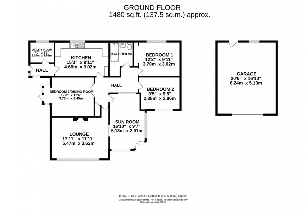 Floorplan for Chester Road, Daresbury, WA4