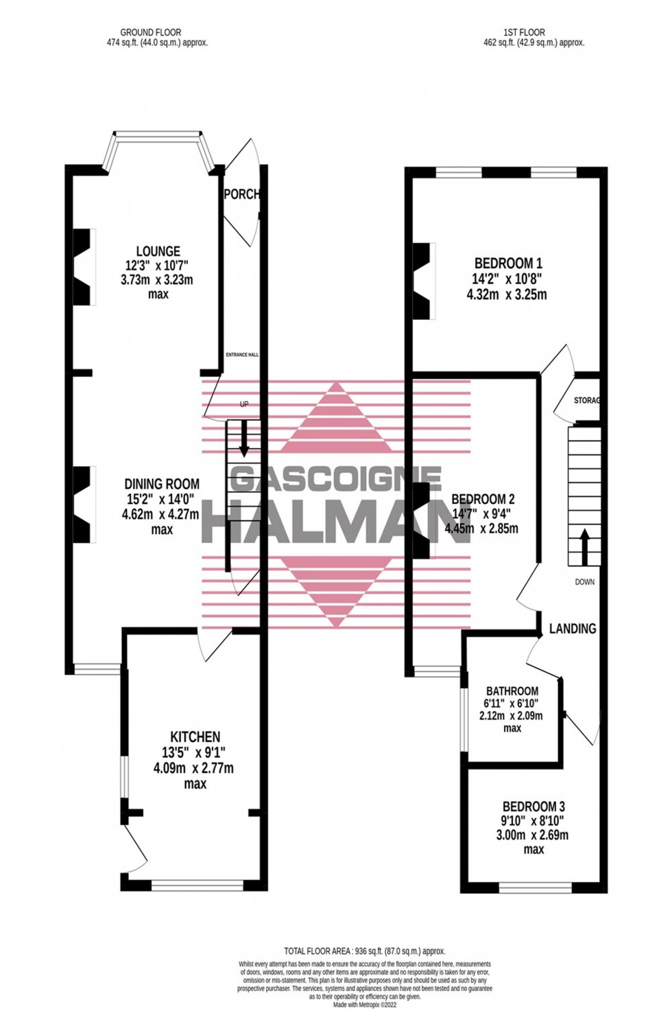 Floorplan for Meadows Road, Sale, M33