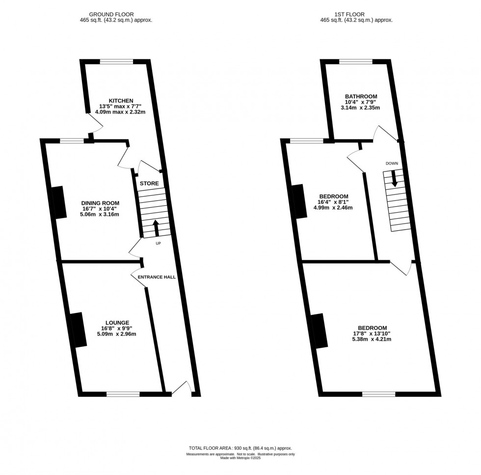 Floorplan for Walton Road, Stockton Heath, WA4