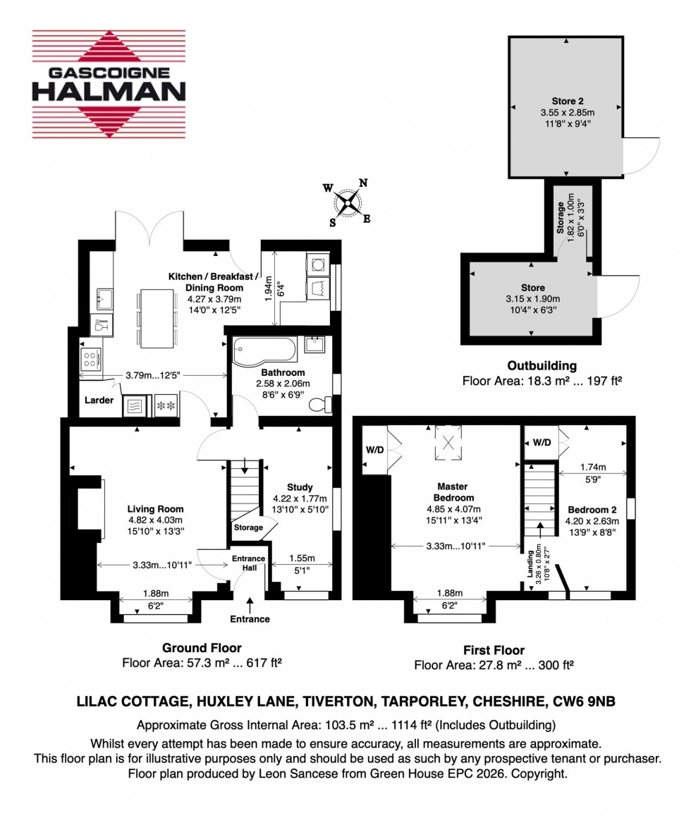Floorplan for Huxley Lane, Tiverton, CW6