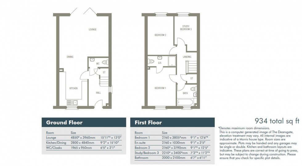 Floorplan for Waters Edge, Preston On The Hill, WA4