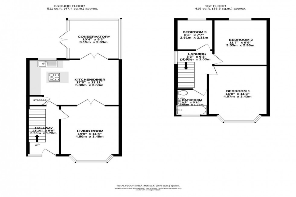 Floorplan for Hurstfold Avenue, Manchester, M19