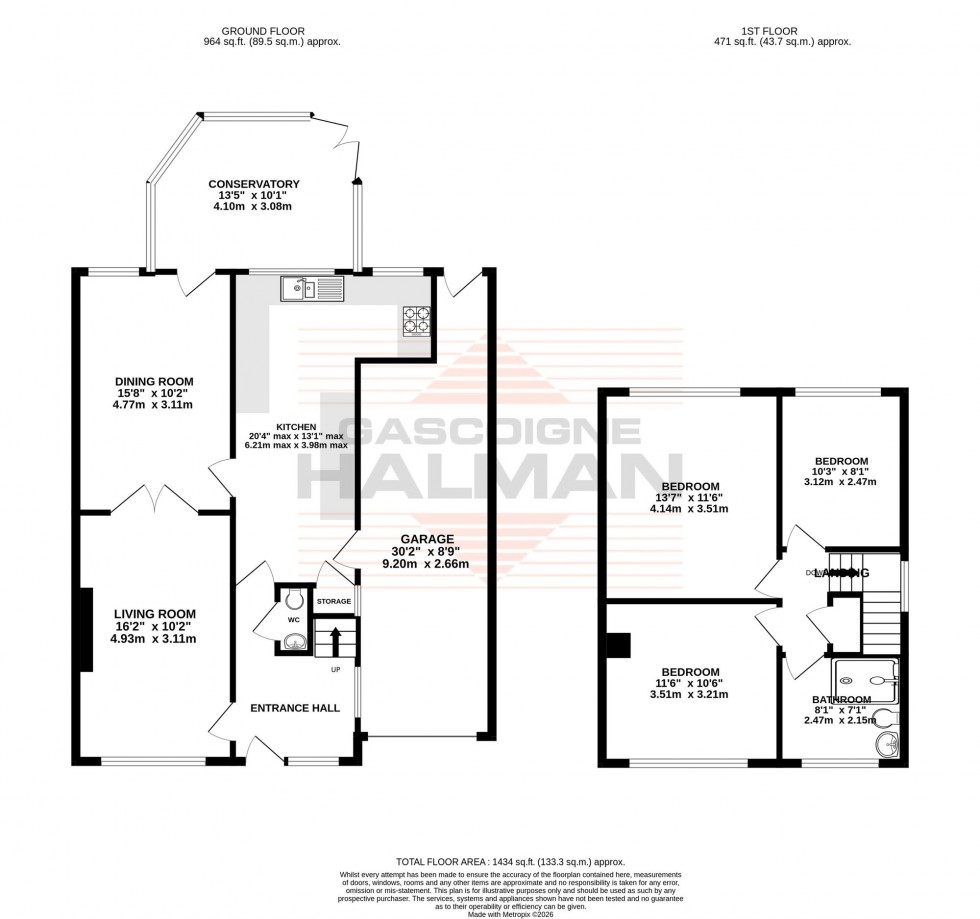 Floorplan for Cranleigh Drive, Brooklands, M33