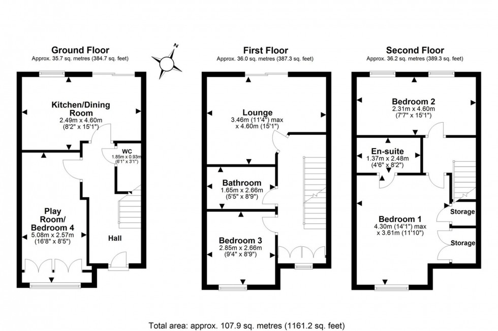 Floorplan for Mimosa Close, Elton, CH2
