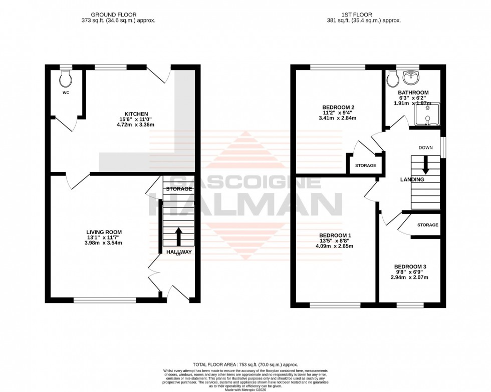 Floorplan for Westbury Avenue, Sale, M33