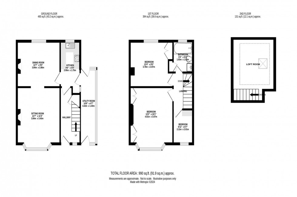 Floorplan for Orchard Avenue, Whaley Bridge, SK23