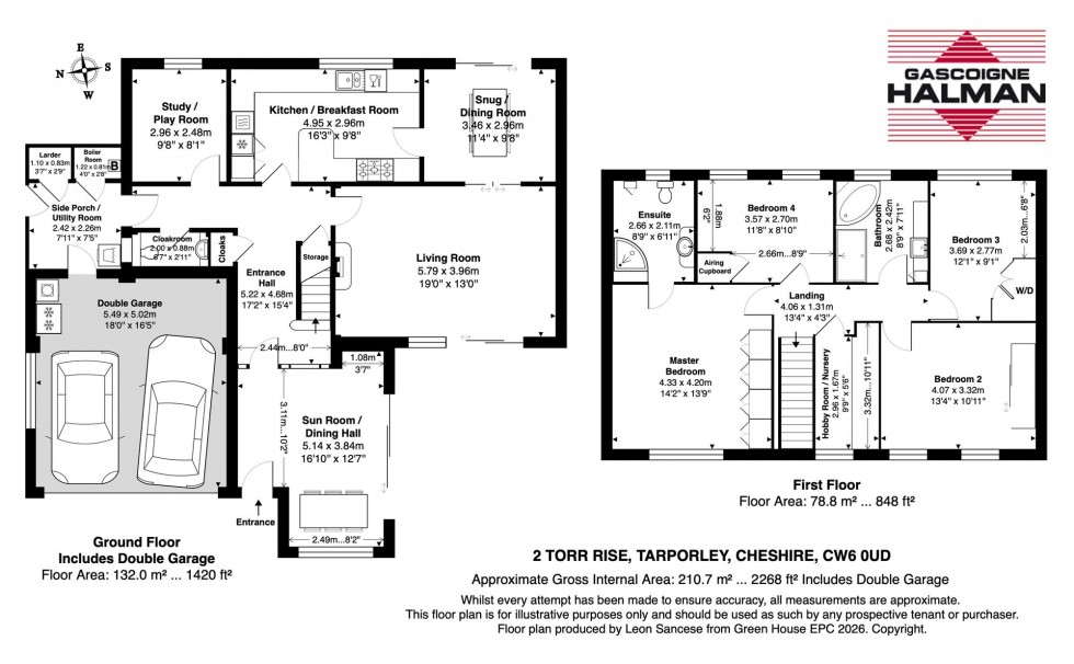 Floorplan for Torr Rise, Tarporley, CW6