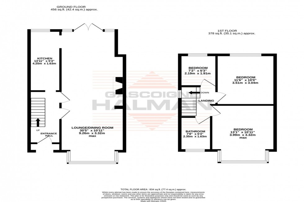Floorplan for Bamber Avenue, Sale, M33