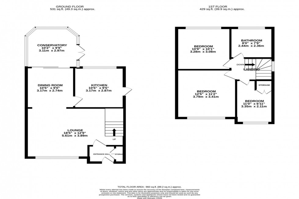 Floorplan for Vernon Close, Poynton, SK12