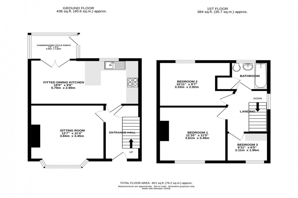 Floorplan for Orchard Avenue, Whaley Bridge, SK23