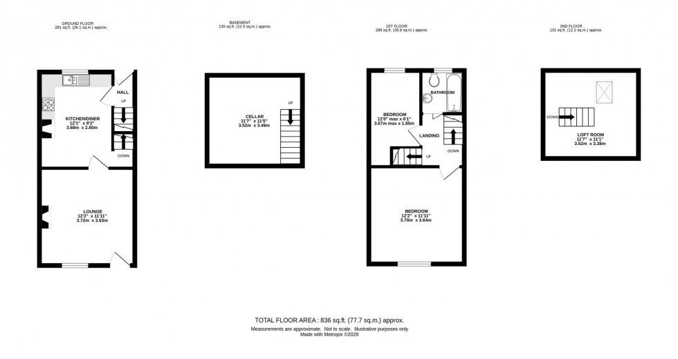 Floorplan for Cote Lane, Hayfield, SK22