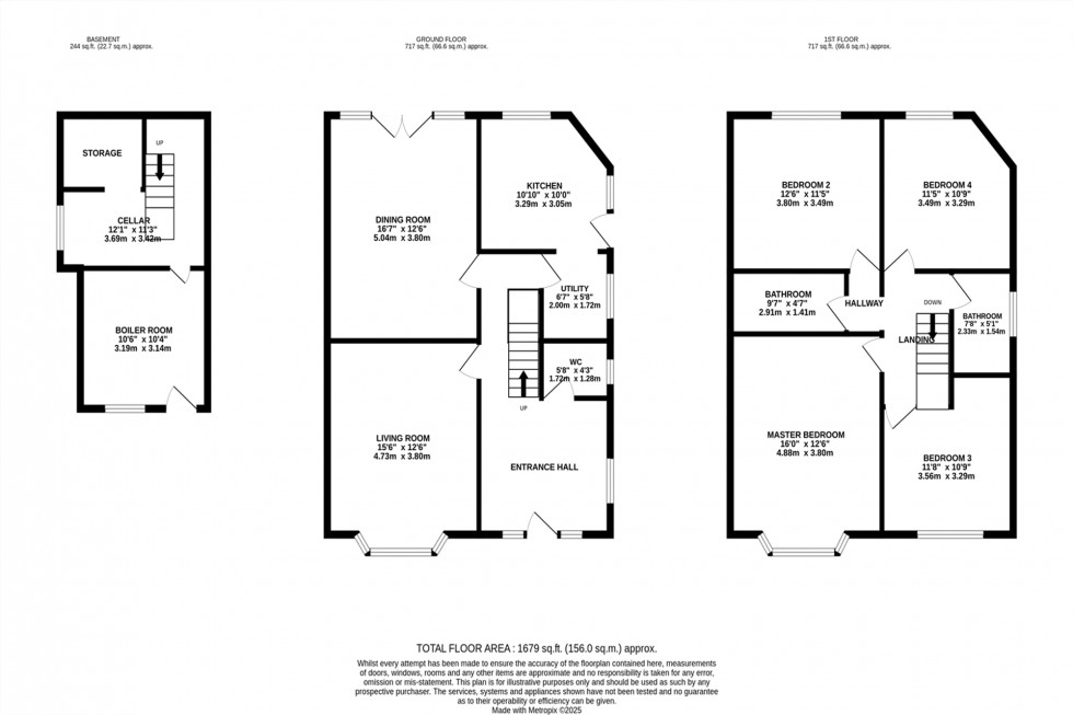 Floorplan for Brook Road, Lymm, WA13