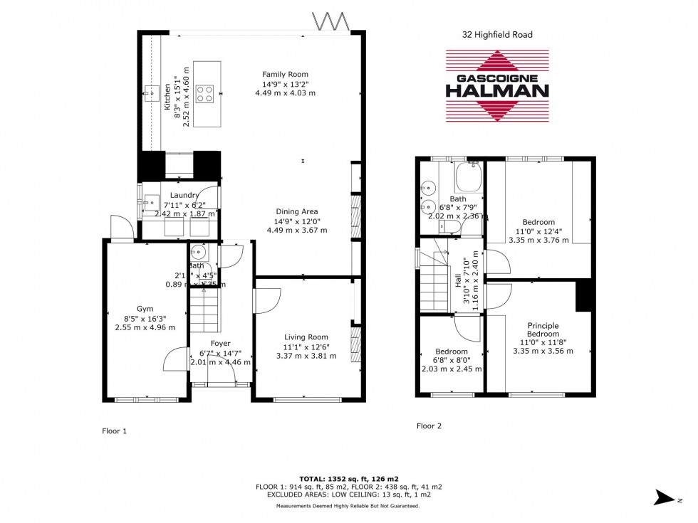 Floorplan for Highfield Road, Lymm, WA13