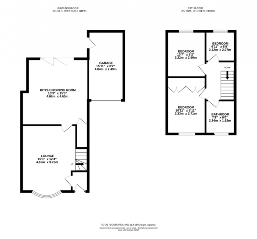 Floorplan for Clare Drive, Macclesfield, SK10
