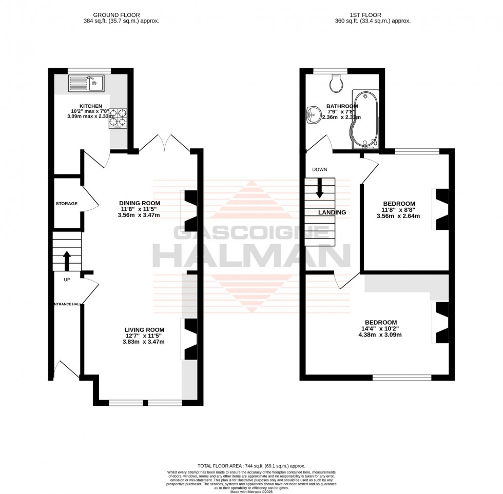 Floorplan for Hall Avenue, Sale, M33