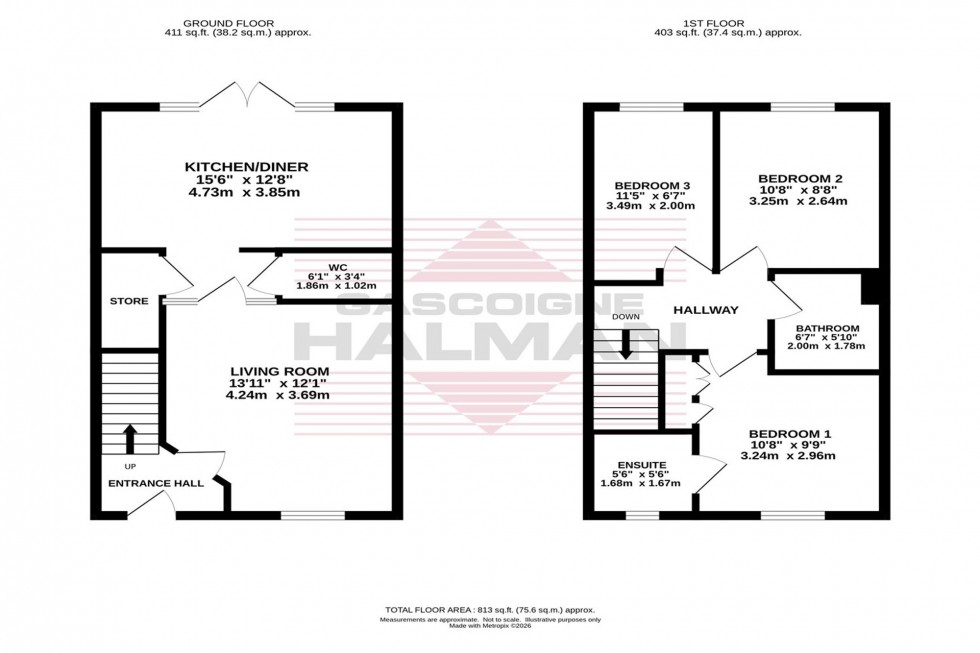Floorplan for Hawthorn Avenue, Hazel Grove, SK7