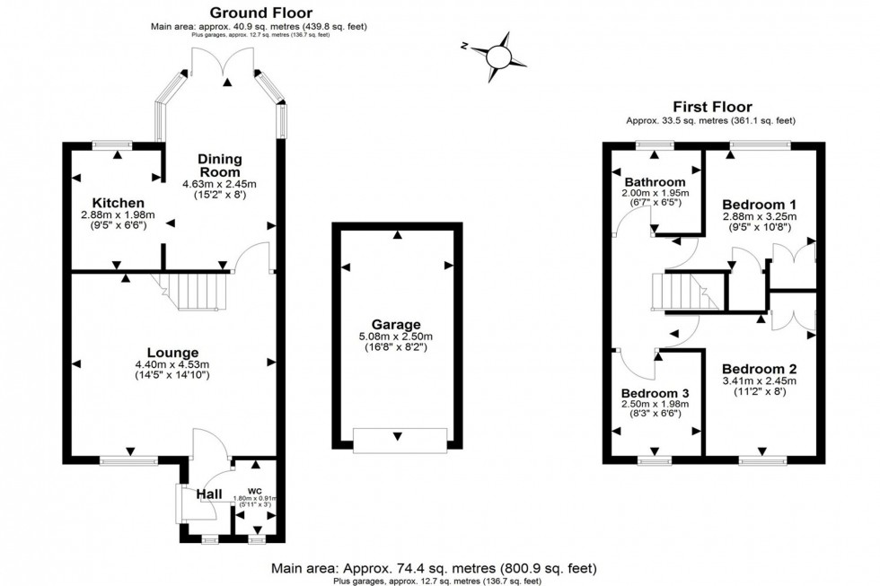 Floorplan for Dove Close, Elton, CH2