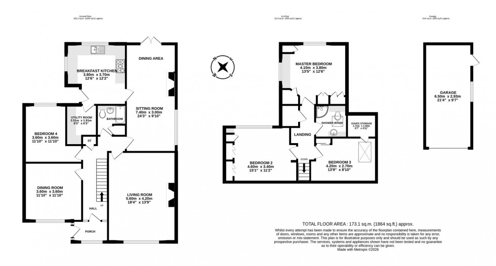 Floorplan for Mill Lane, Great Barrow, CH3