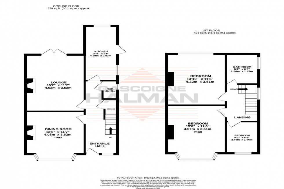 Floorplan for Woodville Drive, Sale, M33