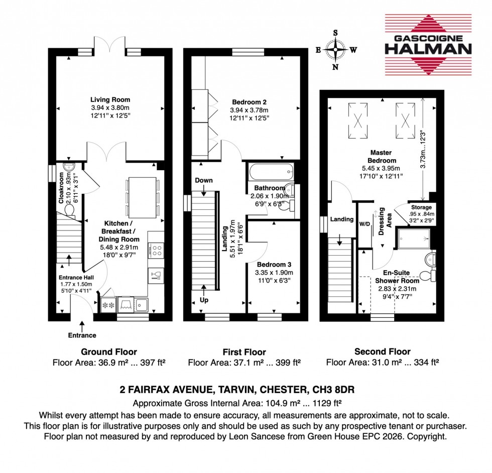 Floorplan for Fairfax Avenue, Tarvin, CH3
