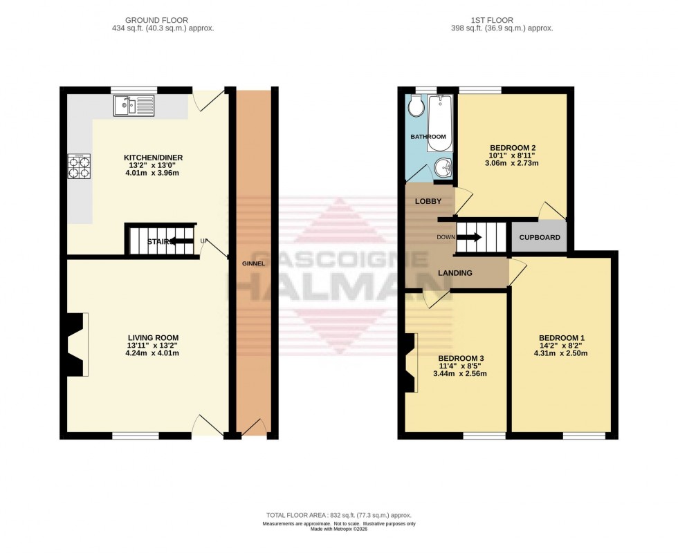 Floorplan for Pikes Lane, Glossop, SK13