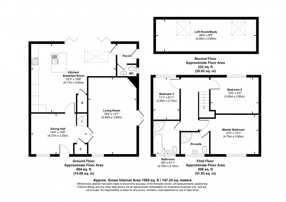 Floorplan for Spark Hall Close, Stretton, WA4