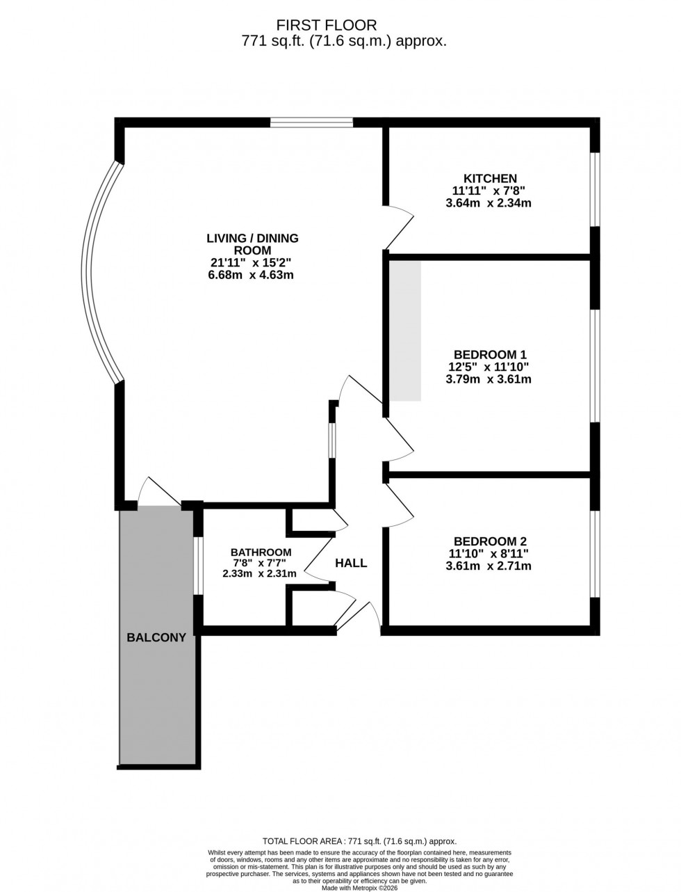 Floorplan for Pownall Court, Wilmslow, SK9