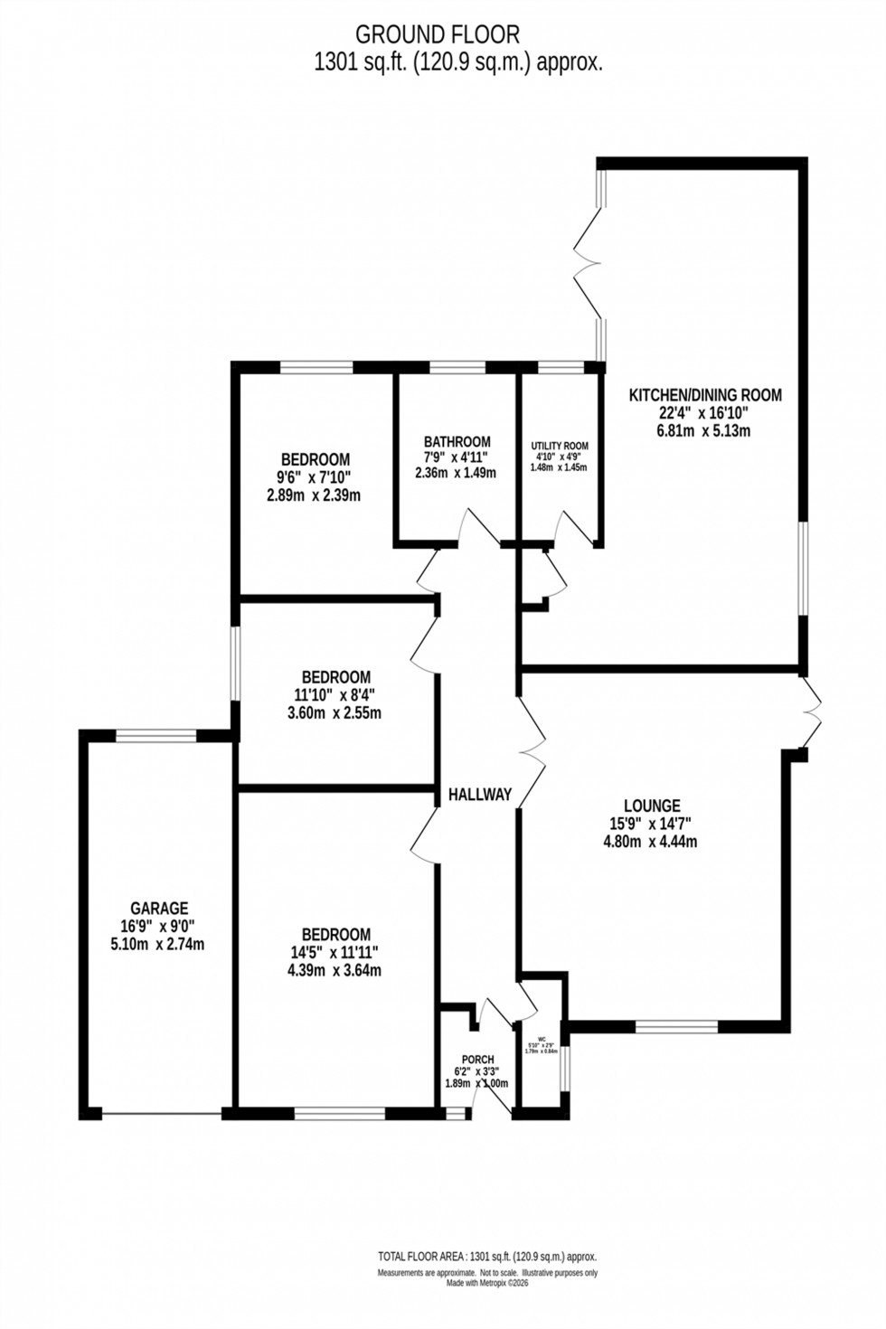 Floorplan for Bollinbarn Drive, Macclesfield, SK10