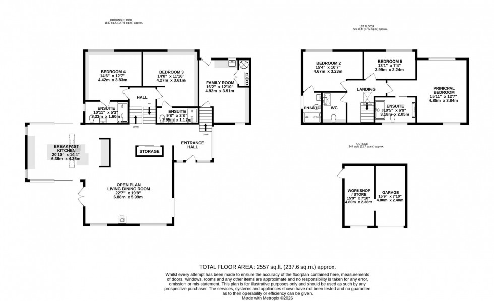Floorplan for Fulshaw Park South, Wilmslow, SK9