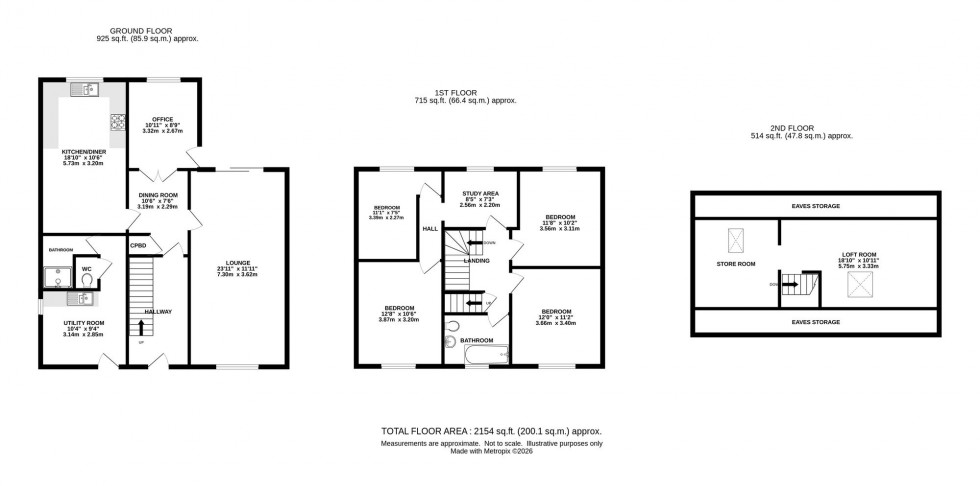 Floorplan for Derwent Square, Chinley, SK23