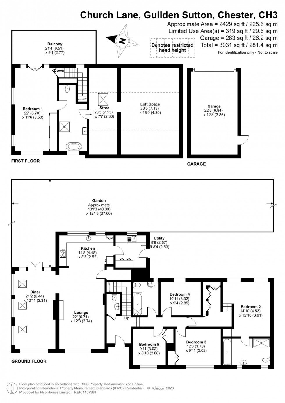 Floorplan for Church Lane, Guilden Sutton, CH3