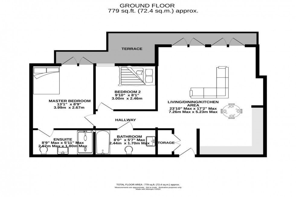 Floorplan for St. Johns Road, Altrincham, WA14