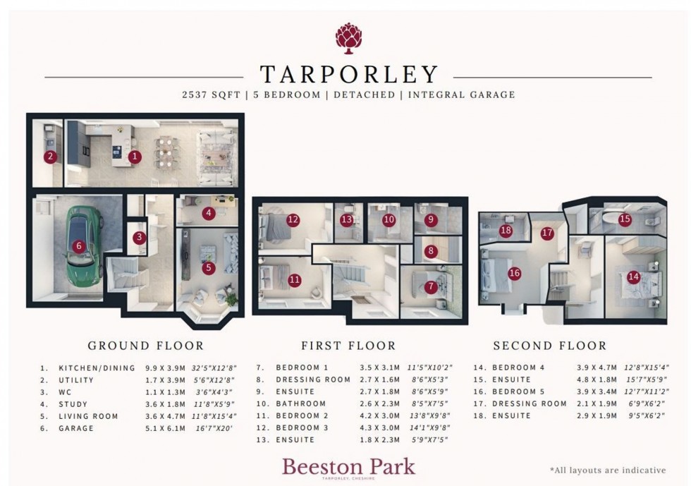 Floorplan for Beeston Park, Tarporley, CW6