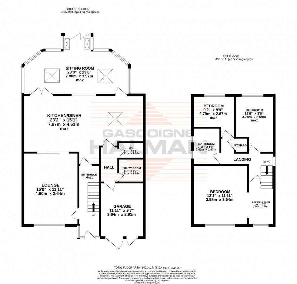 Floorplan for Stoneleigh Avenue, Sale, M33
