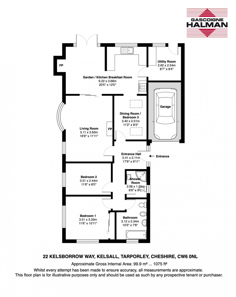 Floorplan for Kelsborrow Way, Kelsall, CW6
