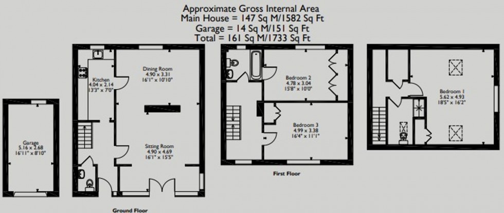 Floorplan for Church Lane, Farndon, CH3