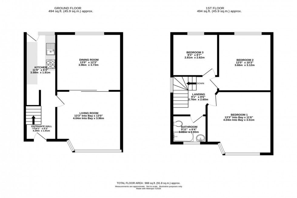 Floorplan for Barnsfold Avenue, Fallowfield, M14