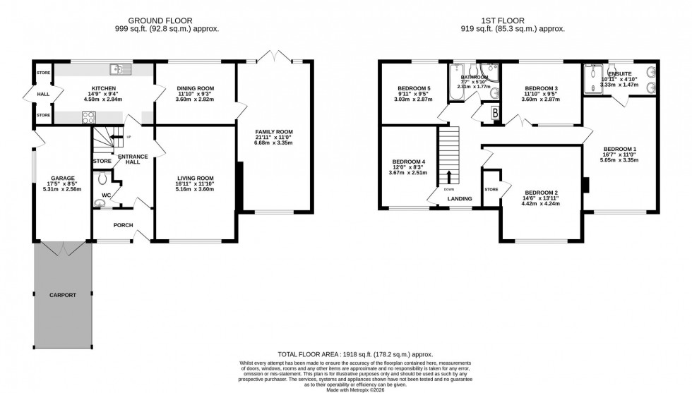 Floorplan for Grange Park Avenue, Wilmslow, SK9