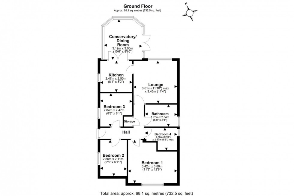 Floorplan for Haweswater Close, Beechwood, WA7