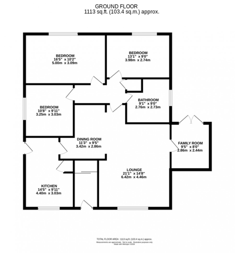 Floorplan for Sussex Avenue, Gawsworth, SK11