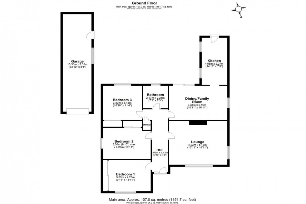 Floorplan for Bates Lane, Helsby, WA6