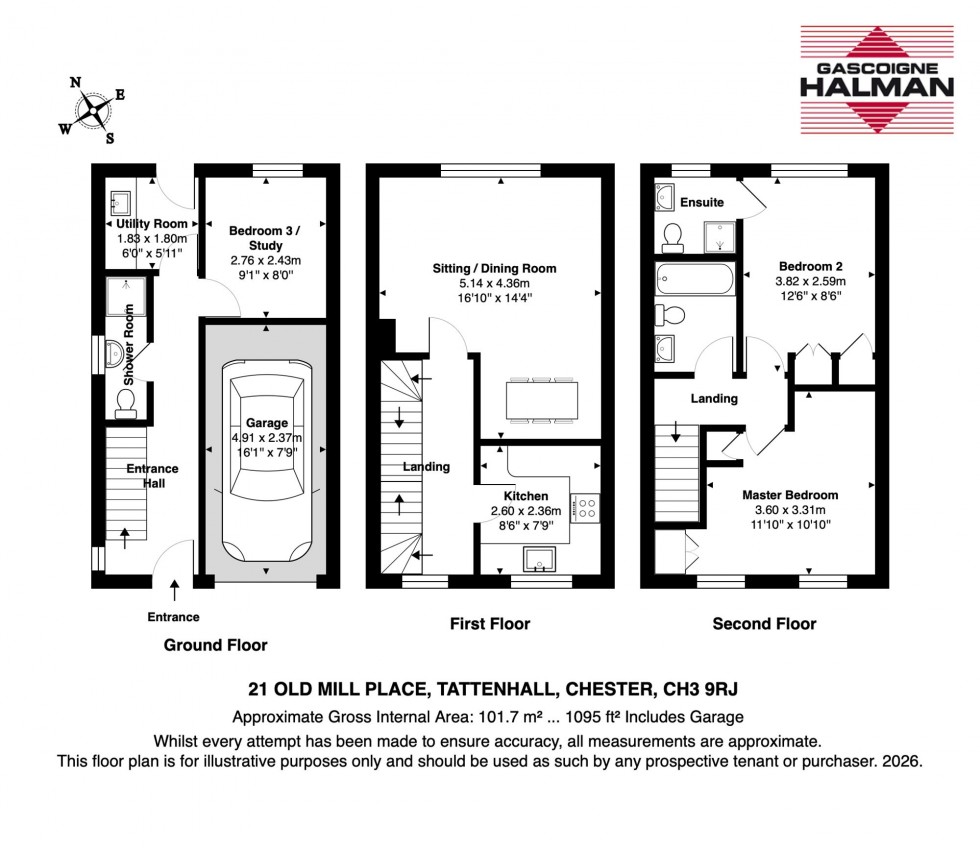 Floorplan for Old Mill Place, Tattenhall, CH3