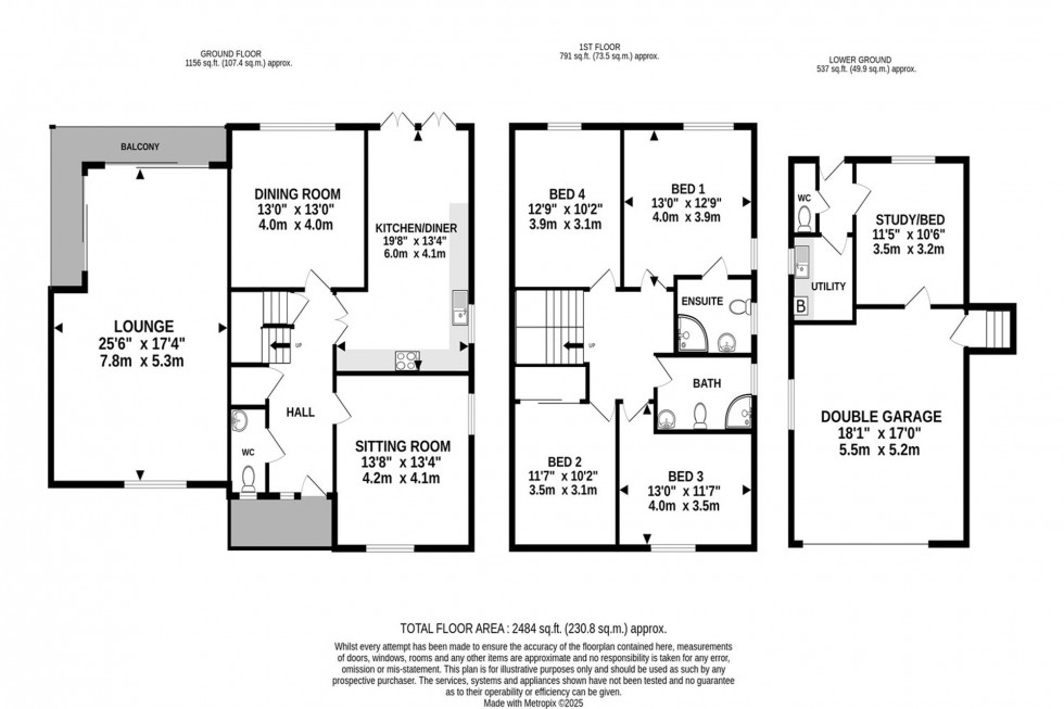 Floorplan for Langham Road, Bowdon, WA14