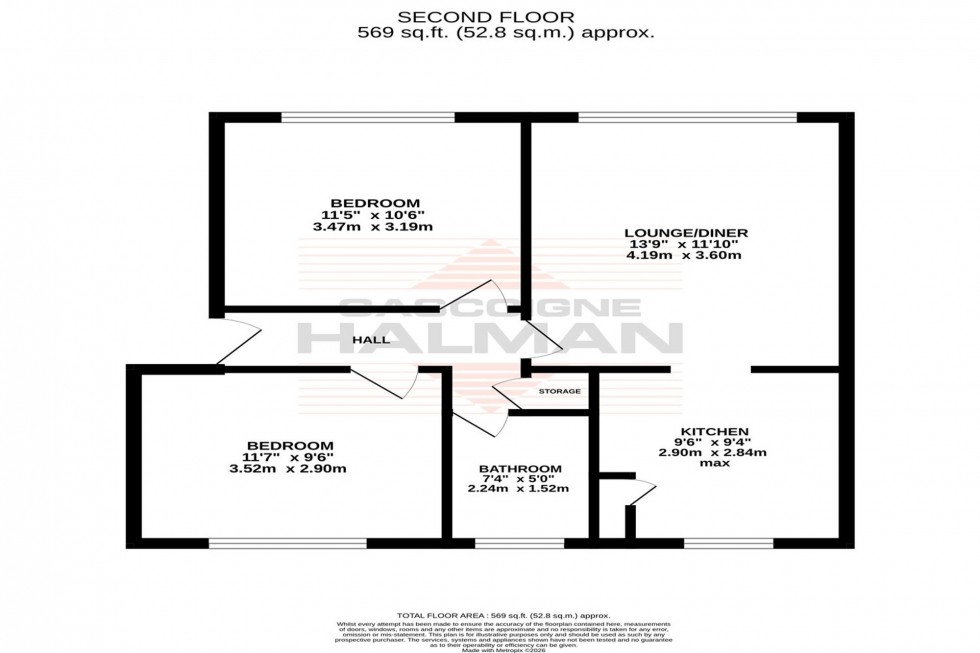 Floorplan for Ashton Lane, Windsor Court Ashton Lane, M33